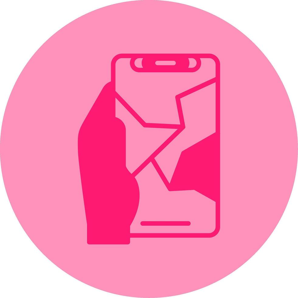 Creacked Dual Tone Circle Icon vector
