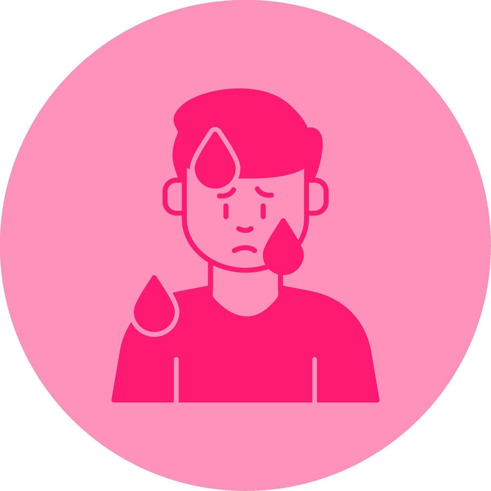 Male Sweating Dual Tone Circle Icon vector