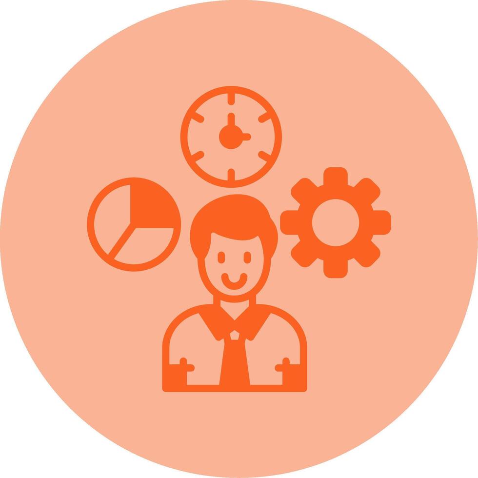 Flexible Job Hours Dual Tone Circle Icon vector
