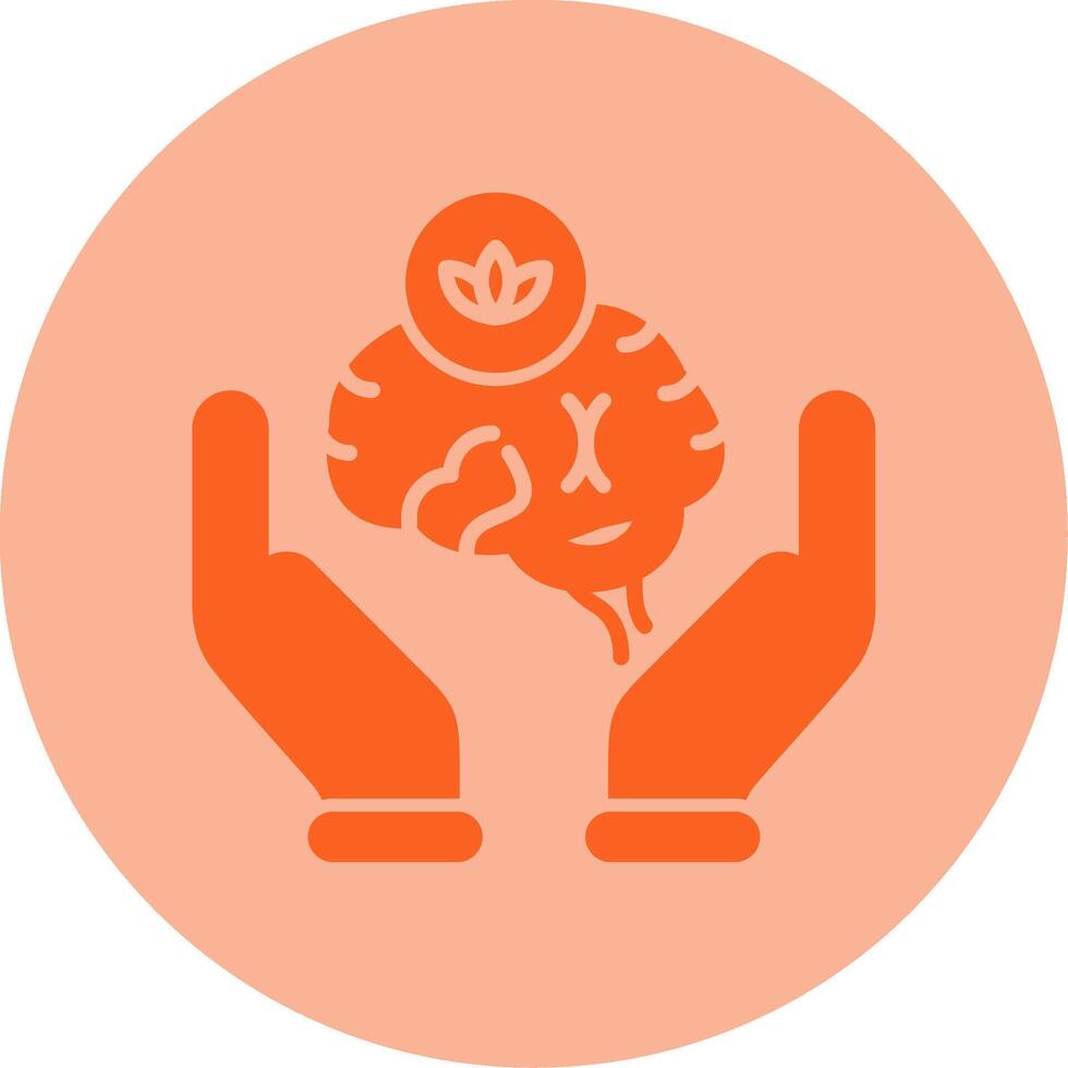 Brain Dual Tone Circle Icon vector