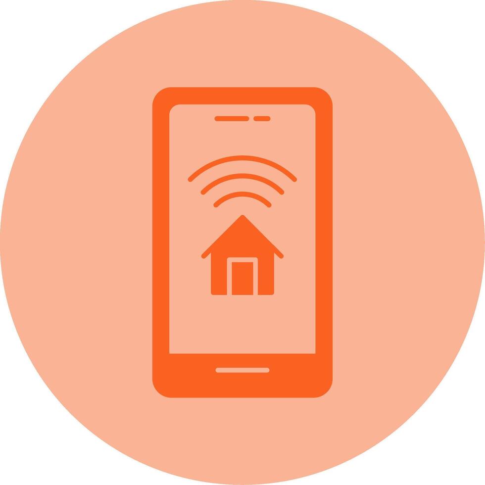 Smart Home Monitoring Dual Tone Circle Icon vector