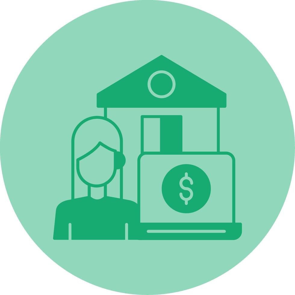 Work From Home Dual Tone Circle Icon vector