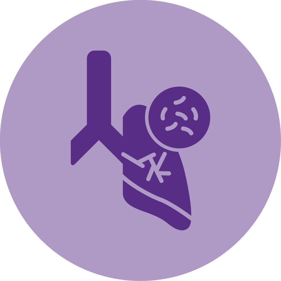 Germs In Lungs Dual Tone Circle Icon vector