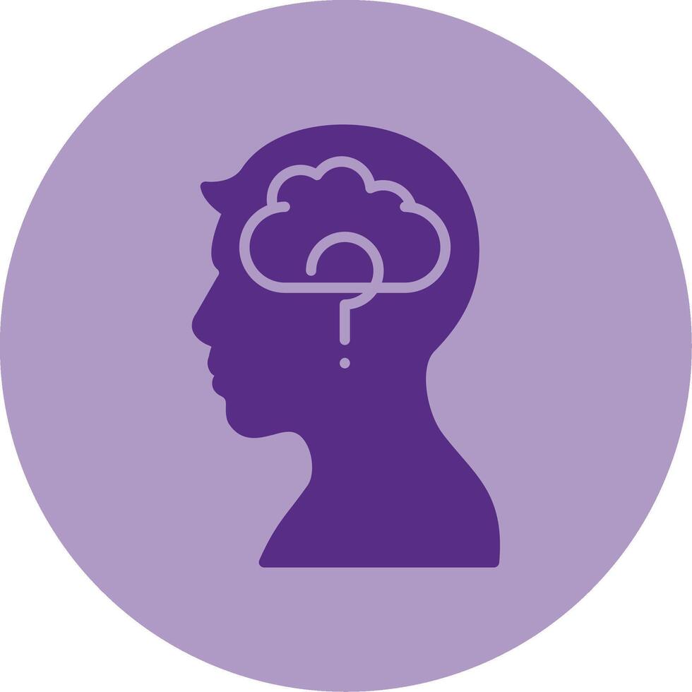 Memory Loss Dual Tone Circle Icon vector