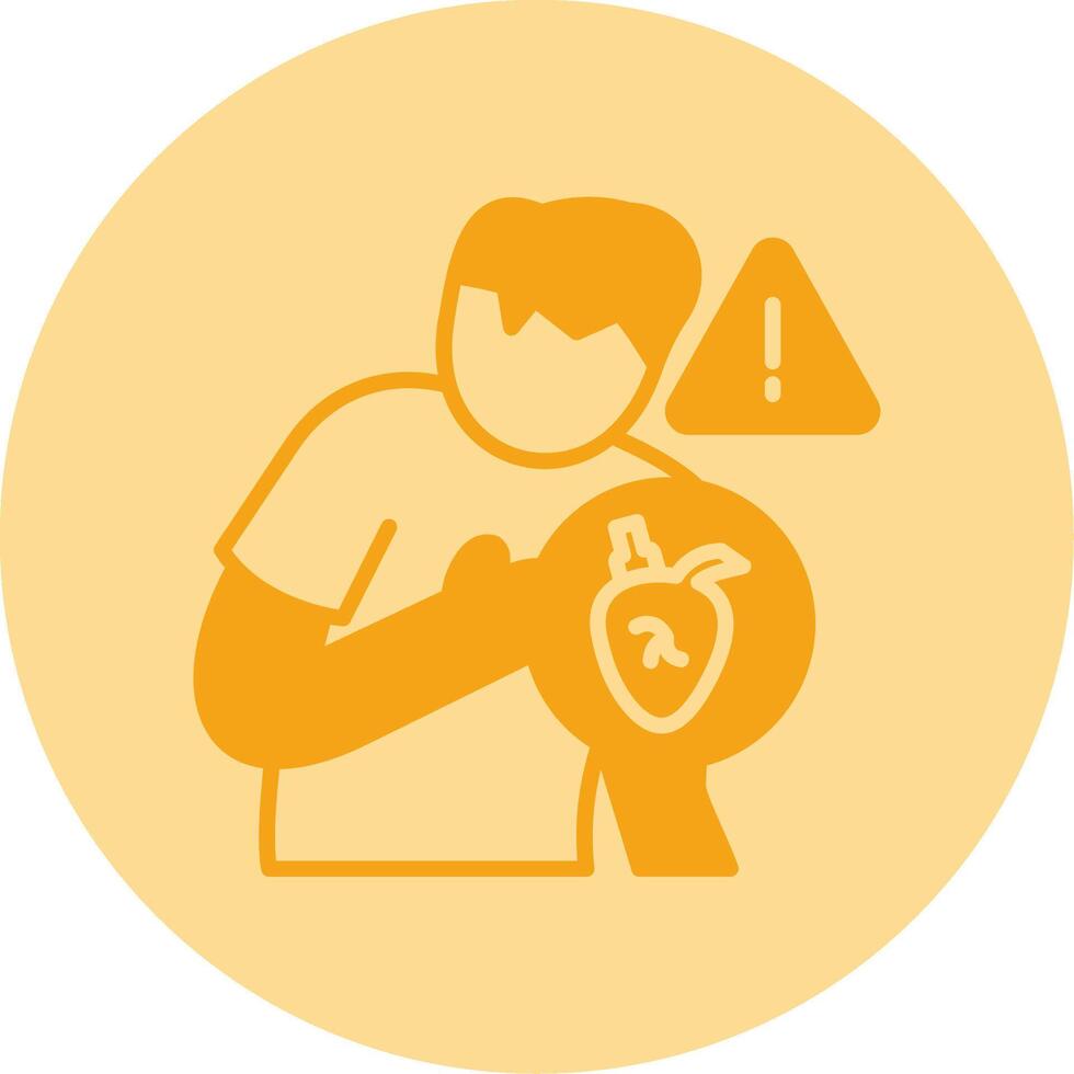 Heart Attack Dual Tone Circle Icon vector