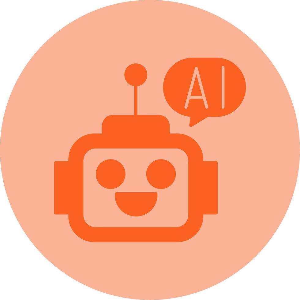 Ai Assistant Dual Tone Circle Icon vector