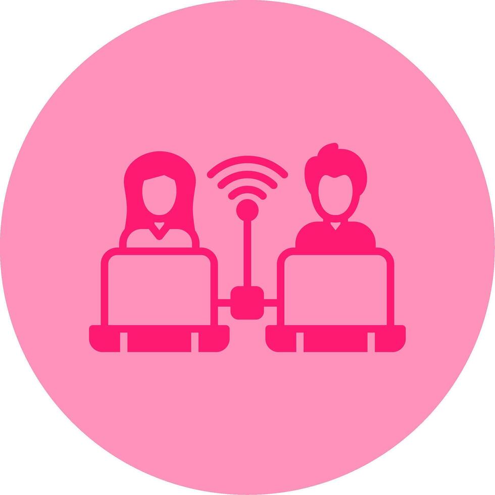 Remote Access Dual Tone Circle Icon vector