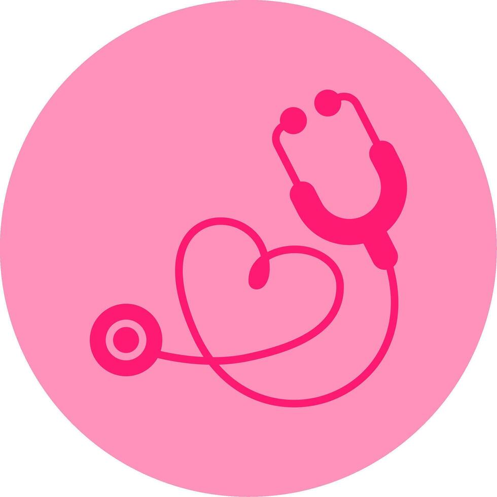Stethoscope Dual Tone Circle Icon vector
