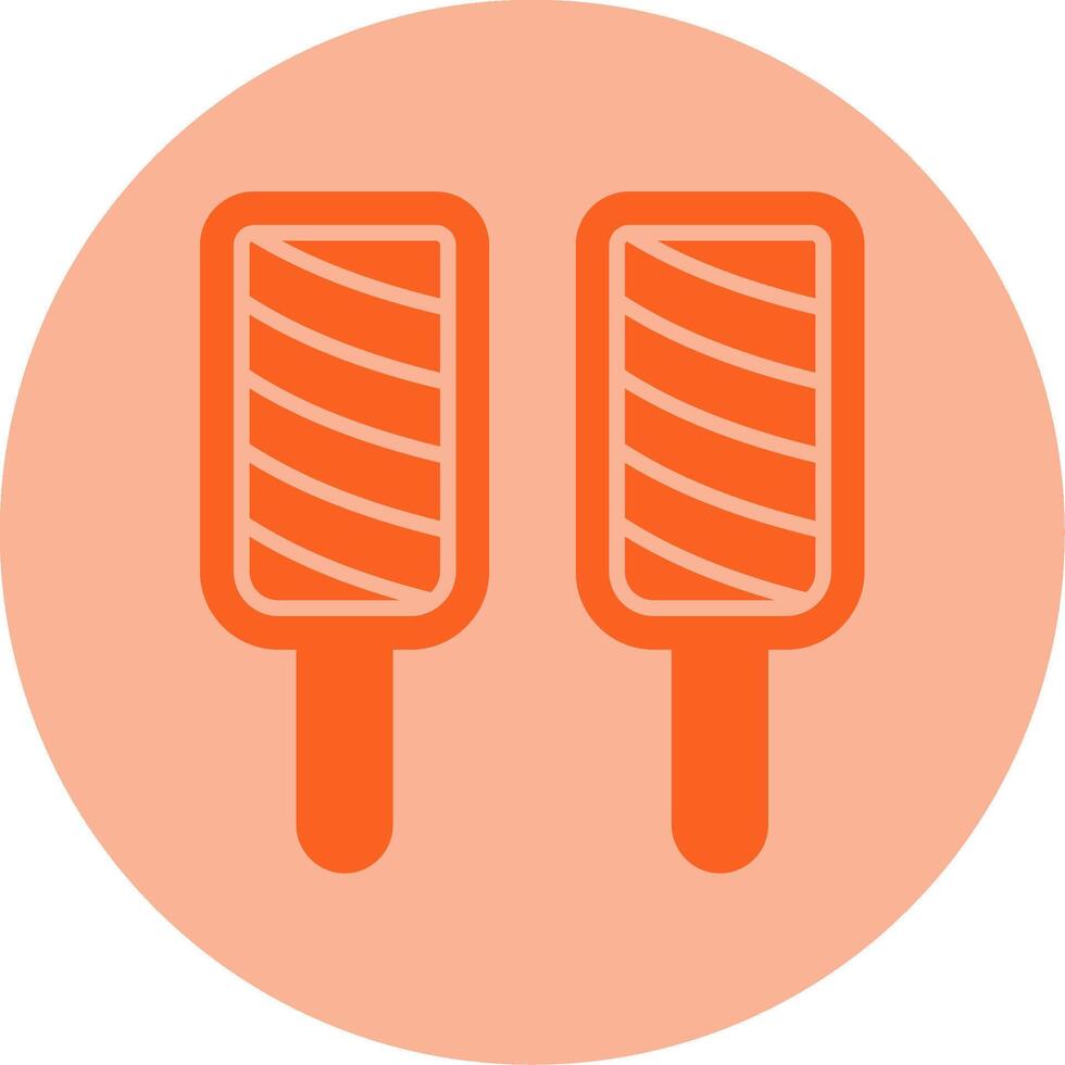 Popsicle Dual Tone Circle Icon vector