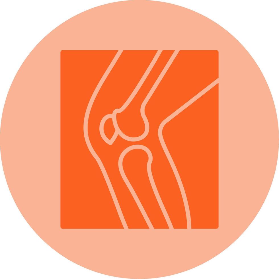Leg X Ray Dual Tone Circle Icon vector