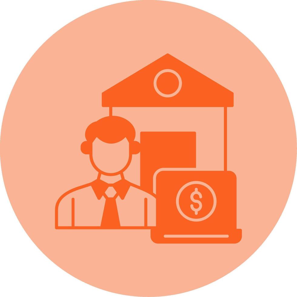 Work From Home Dual Tone Circle Icon vector