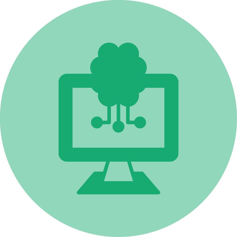 Artificial Intelligence Dual Tone Circle Icon vector