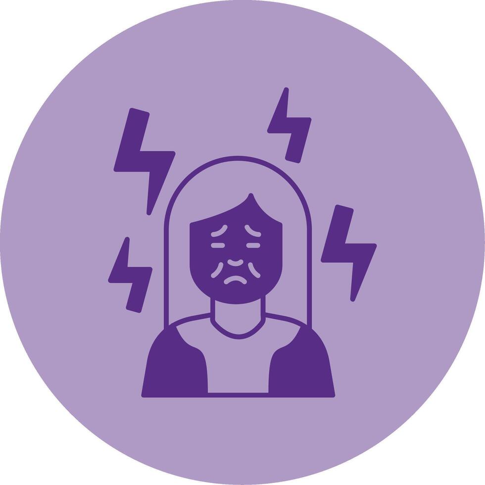 Depression Dual Tone Circle Icon vector