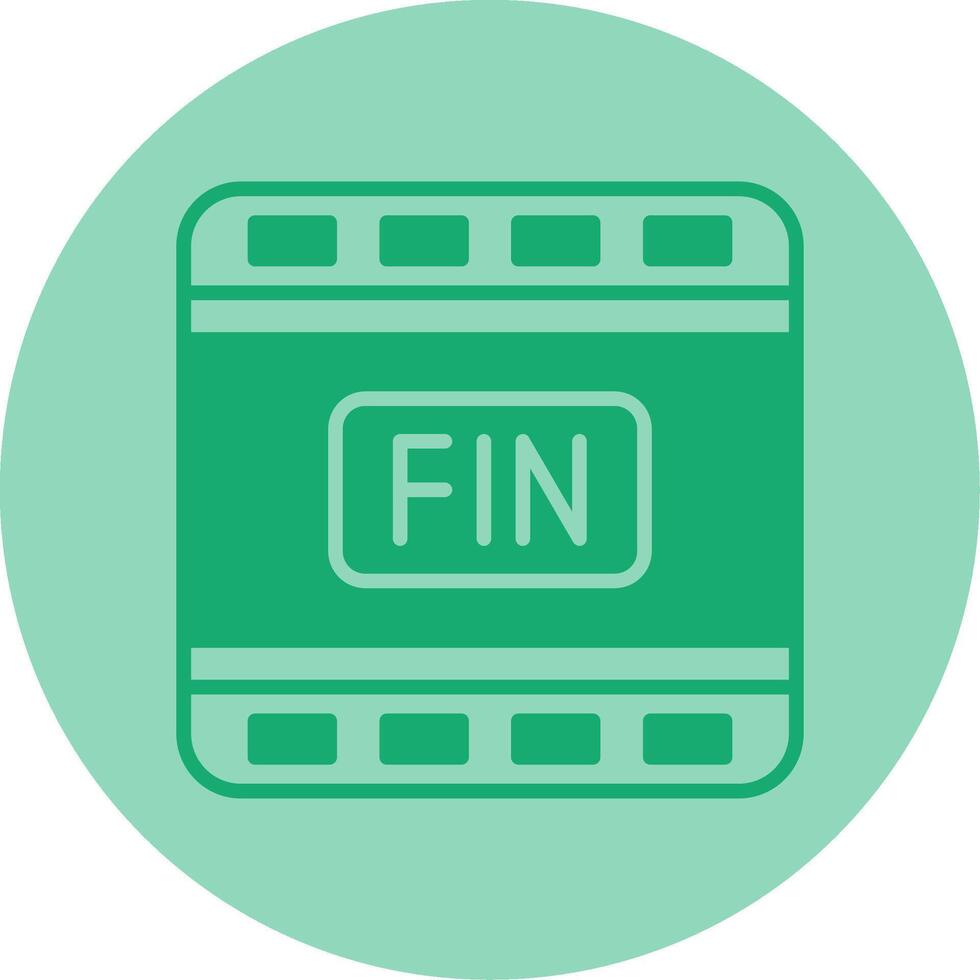 The End Dual Tone Circle Icon vector