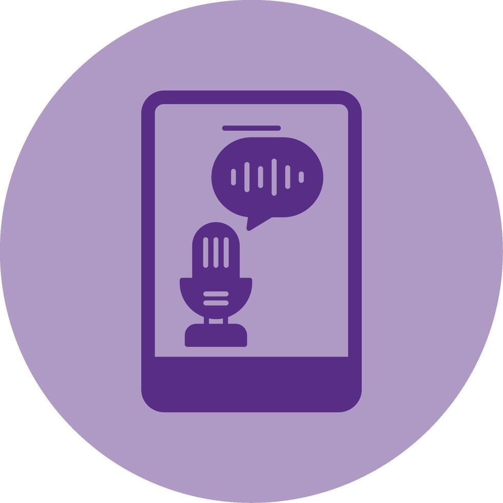 Voice Recognition Dual Tone Circle Icon vector