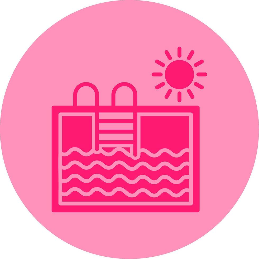 Swimming Pool Dual Tone Circle Icon vector
