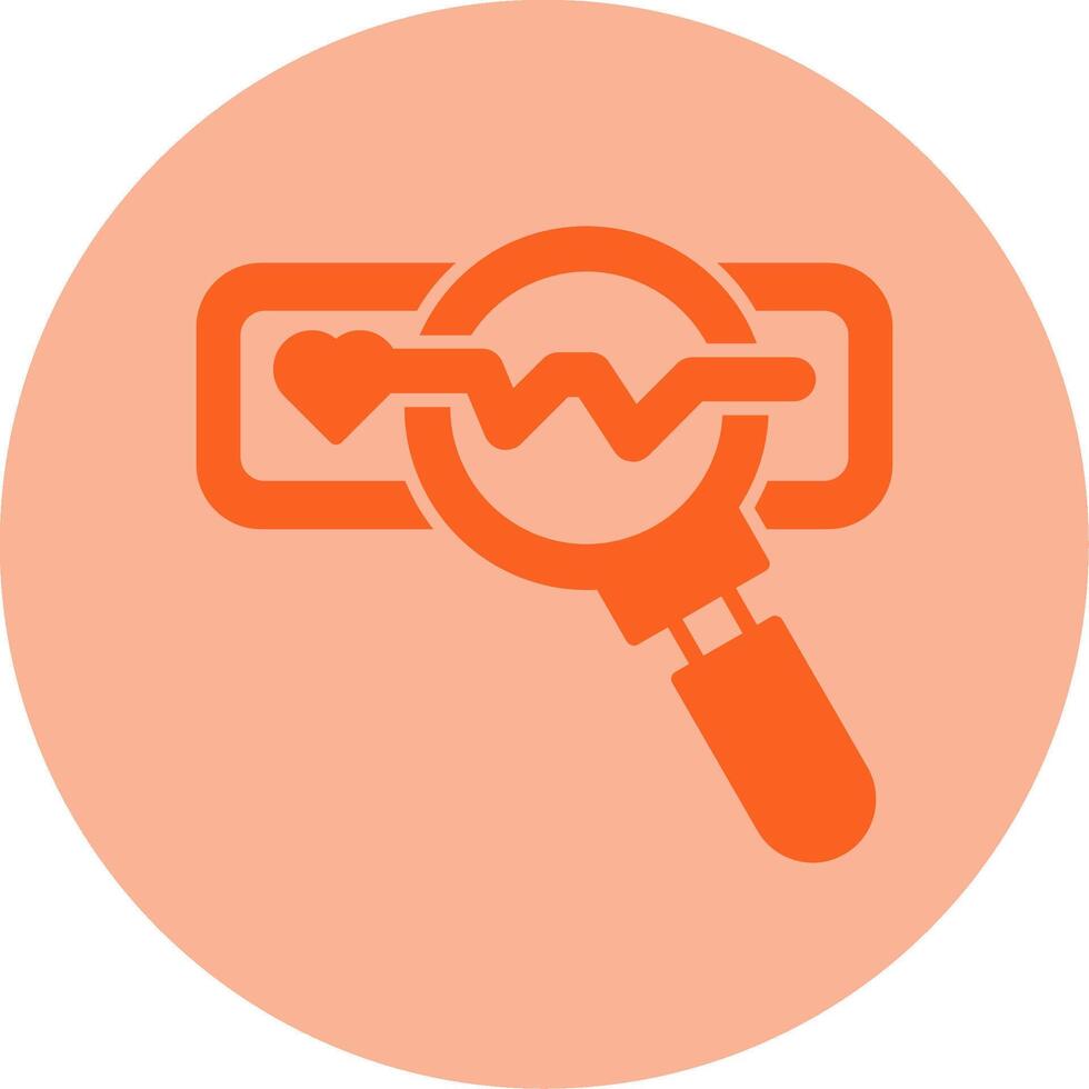 Heart Rate Observation Dual Tone Circle Icon vector