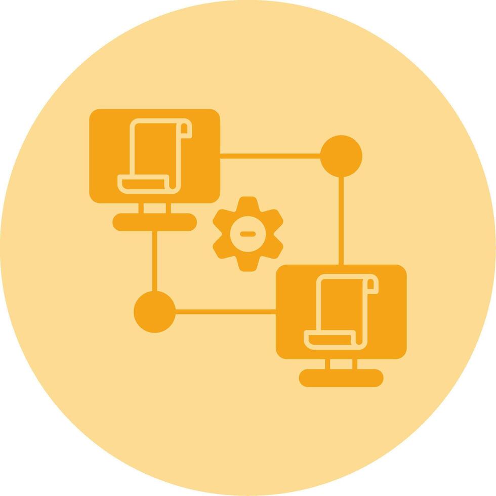 Data Remote Access Dual Tone Circle Icon vector