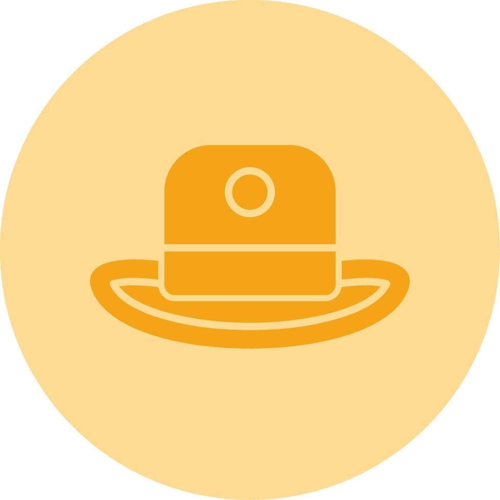 Cowboy Hat Dual Tone Circle Icon vector