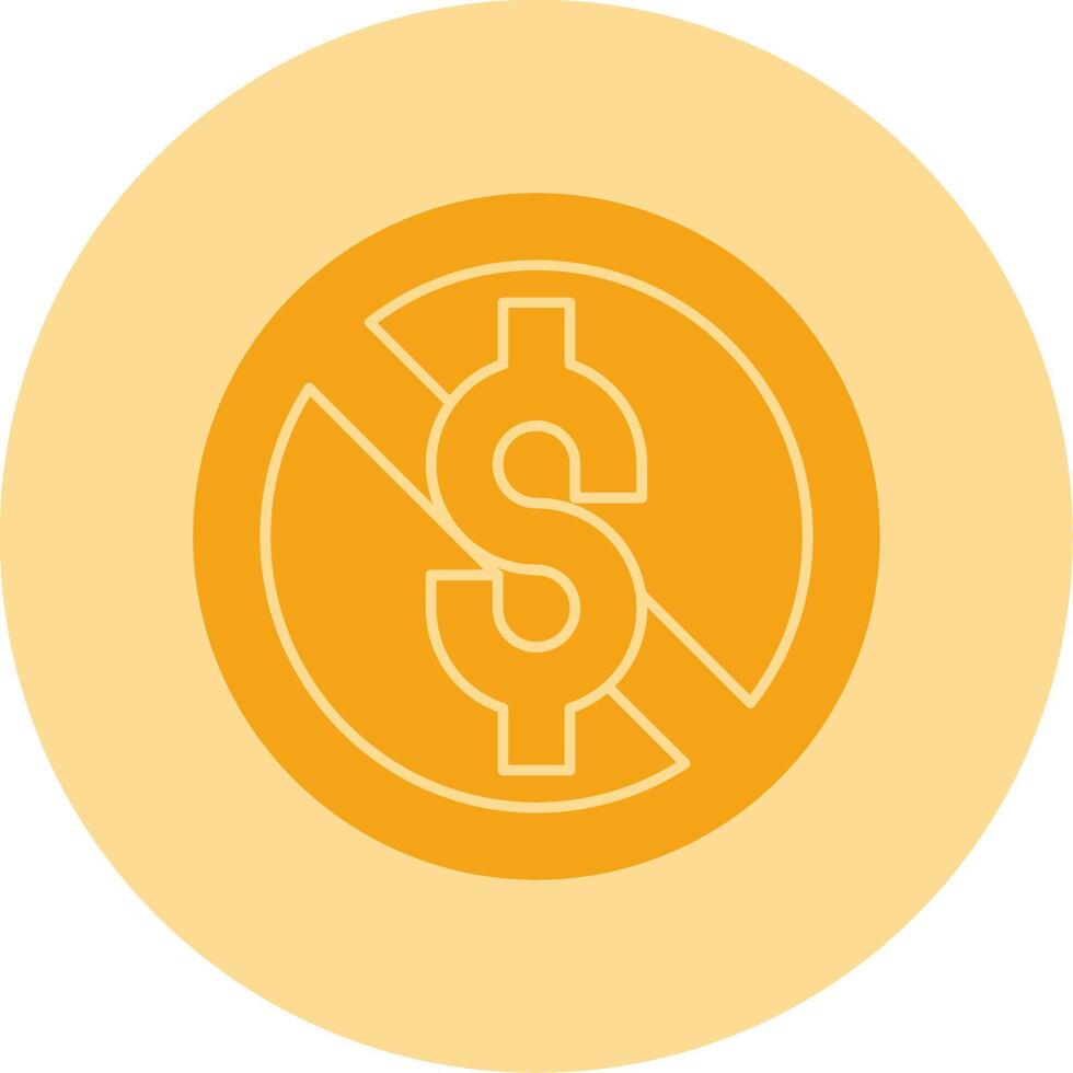 No Sales Dual Tone Circle Icon vector