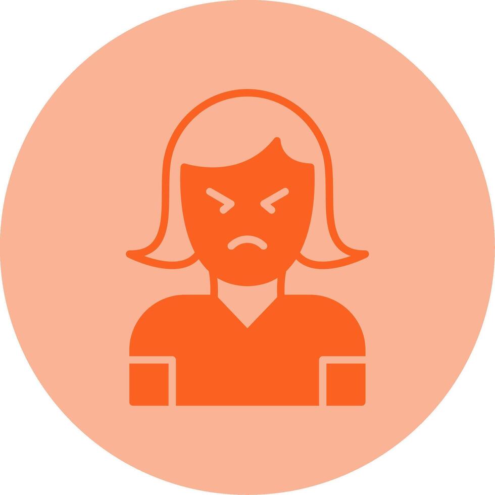 Anger Dual Tone Circle Icon vector