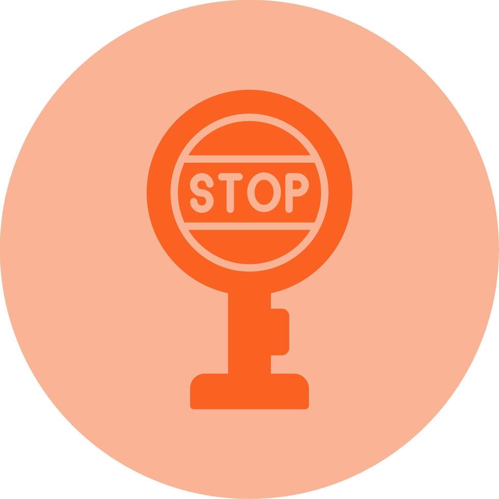 Stop Sign Board Dual Tone Circle Icon vector
