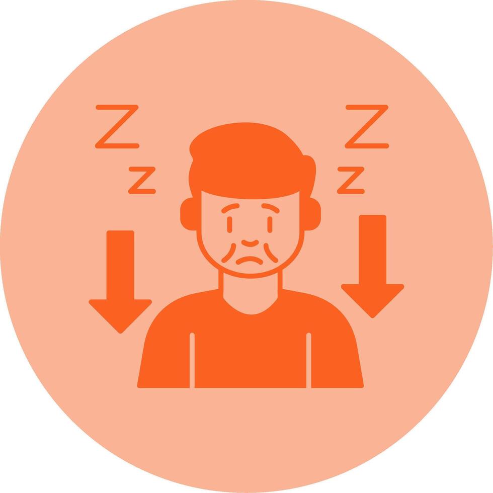 Tiredness Dual Tone Circle Icon vector