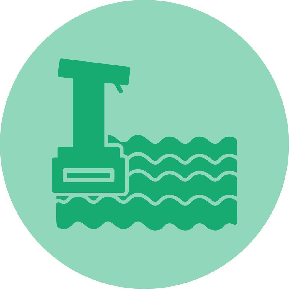Diving Board Dual Tone Circle Icon vector
