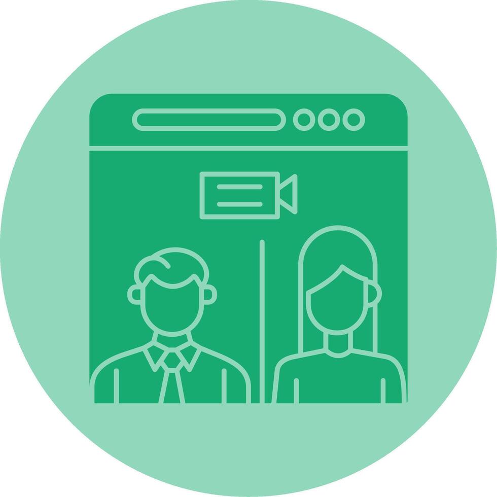 Web Conference Dual Tone Circle Icon vector
