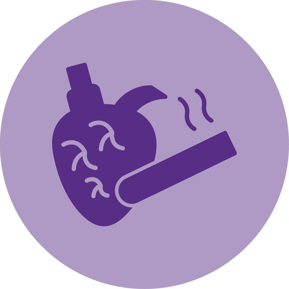 Smoking Dual Tone Circle Icon vector