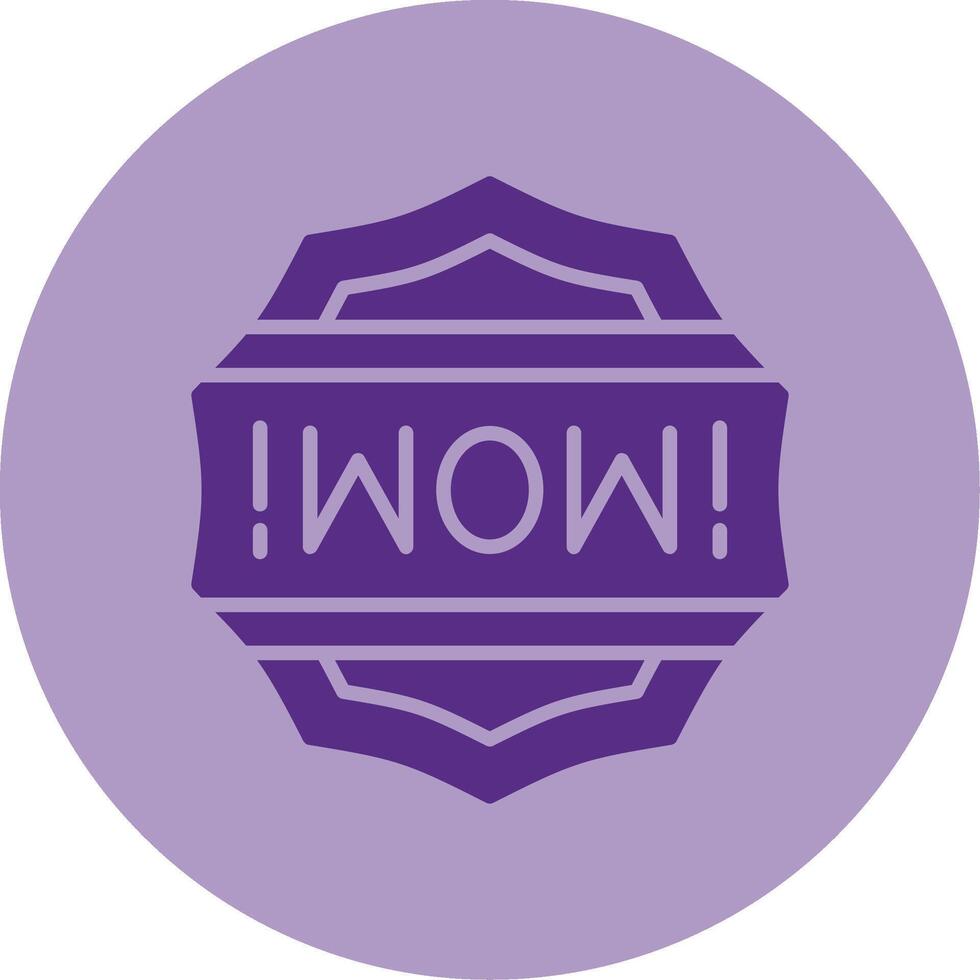 Wow Dual Tone Circle Icon vector