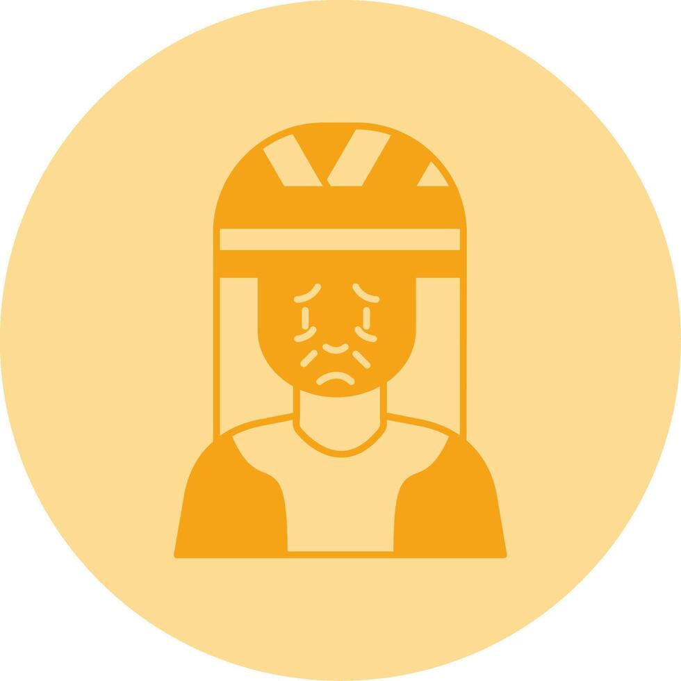 Head Injury Dual Tone Circle Icon vector