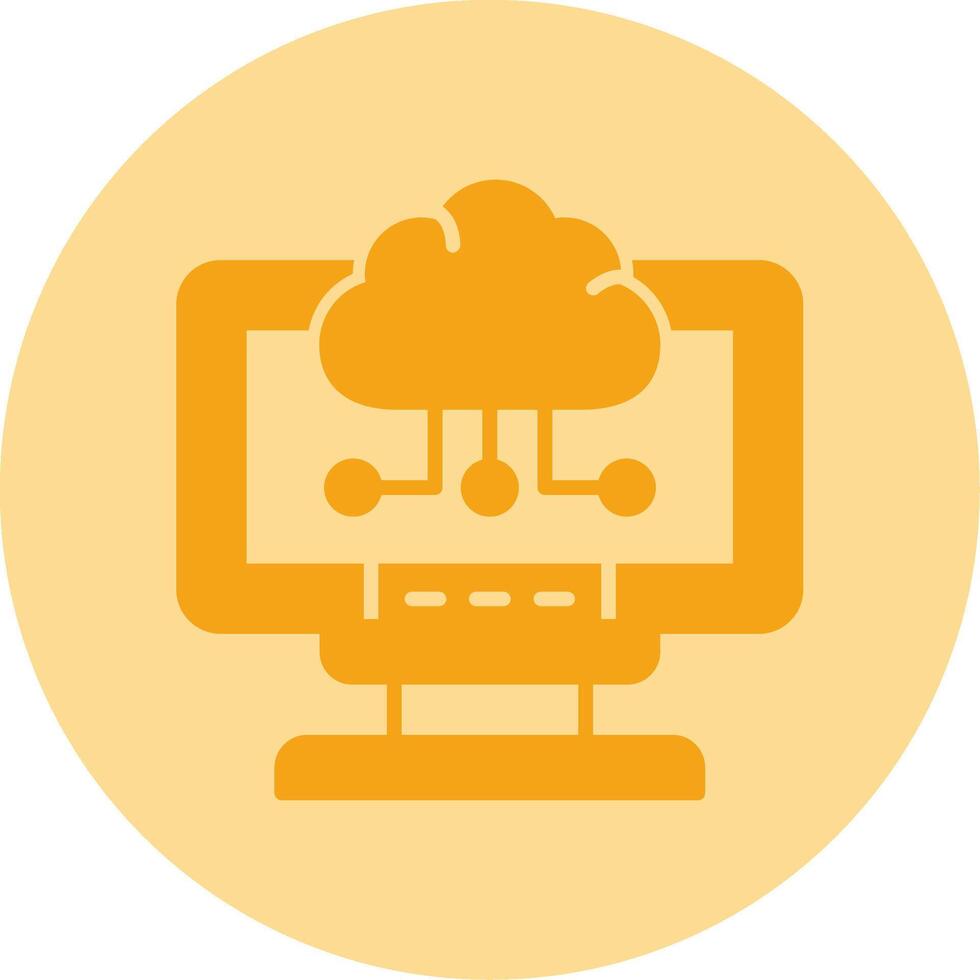 Cloud Computing Dual Tone Circle Icon vector