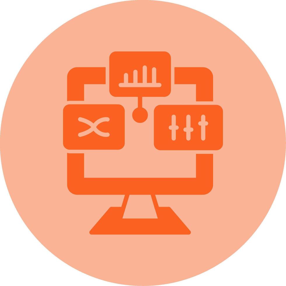 Analysis Dual Tone Circle Icon vector