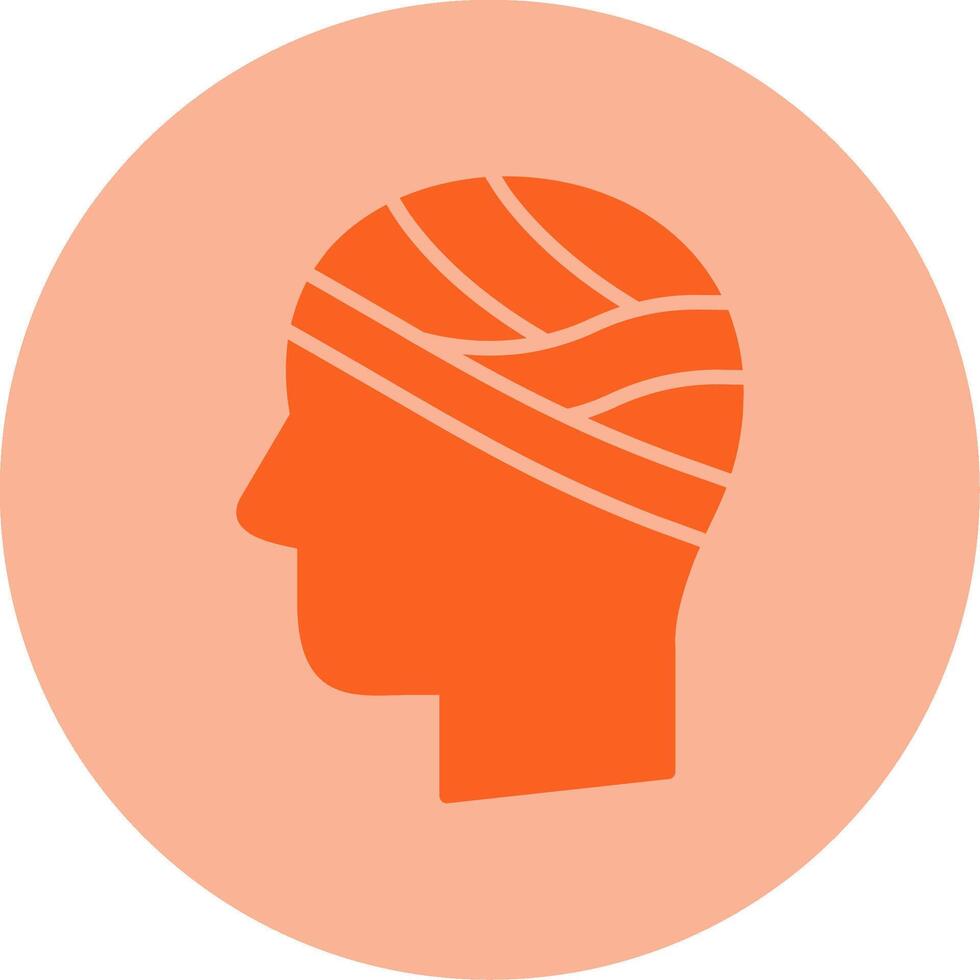 Head Dual Tone Circle Icon vector