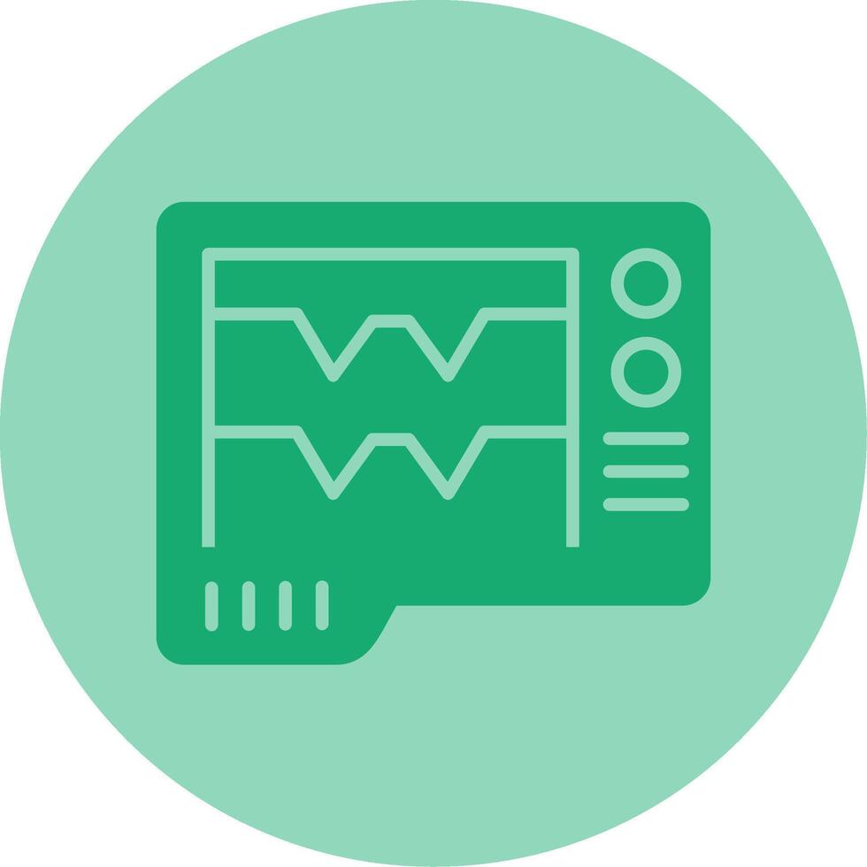 Ecg Dual Tone Circle Icon vector