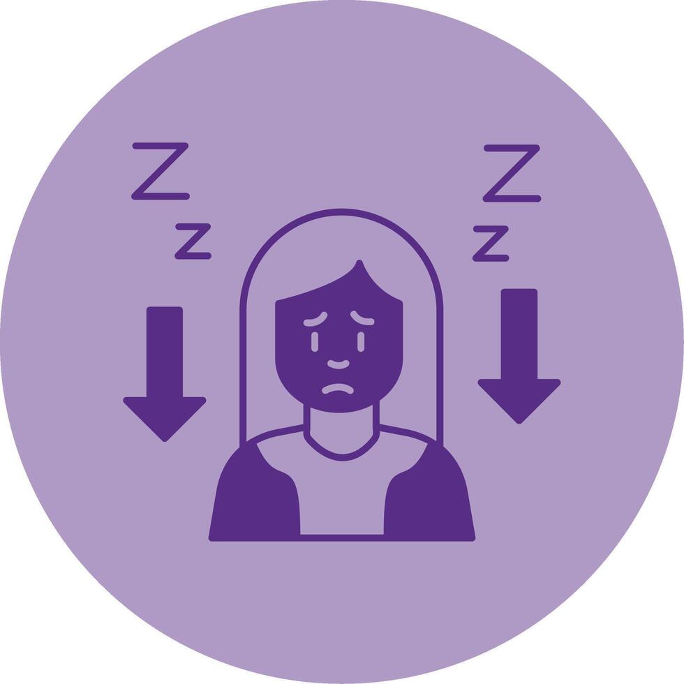 Tiredness Dual Tone Circle Icon vector