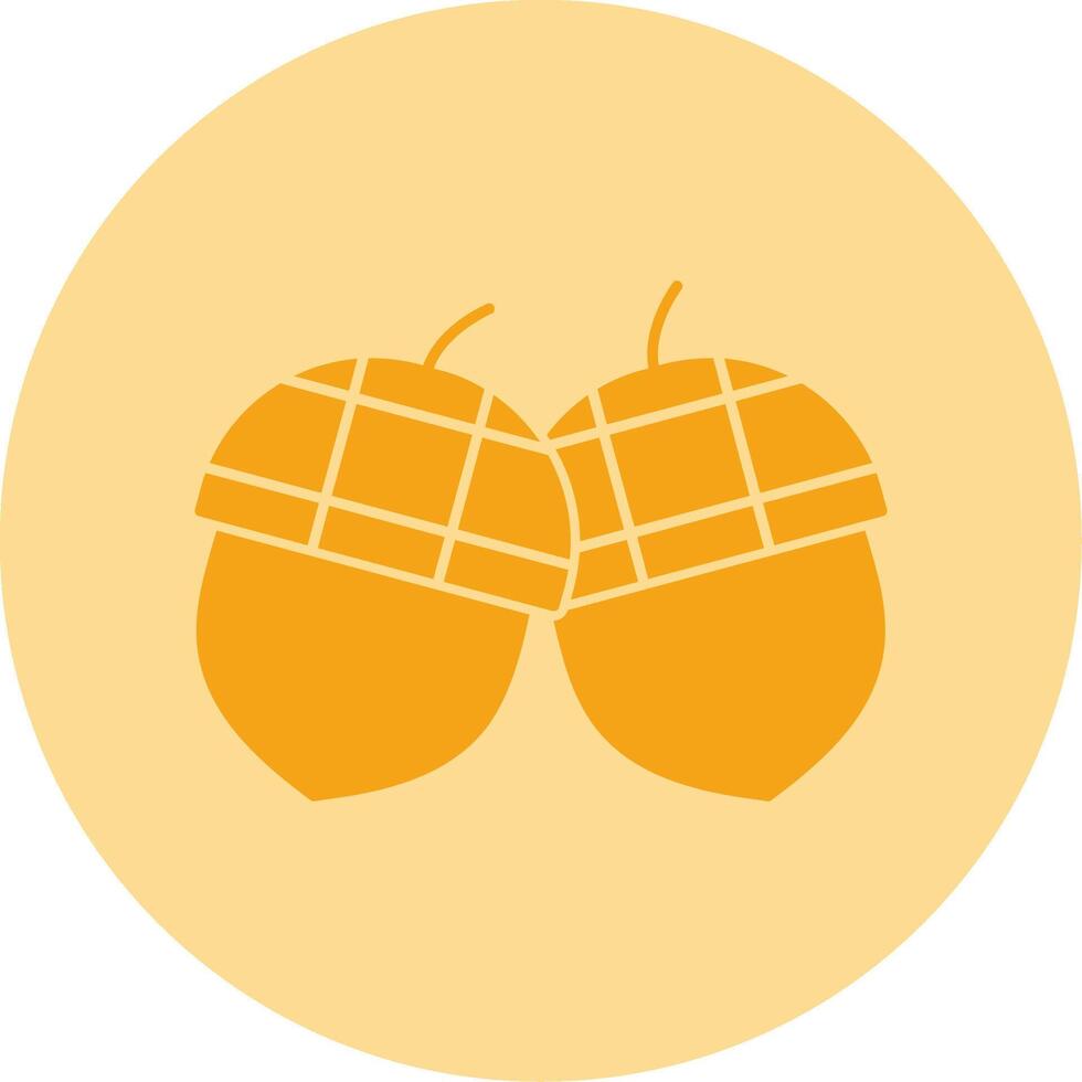 Acorn Dual Tone Circle Icon vector