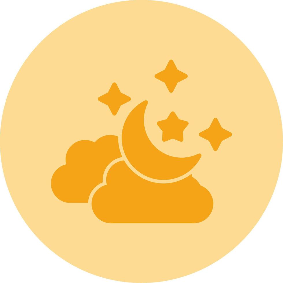 Moon Dual Tone Circle Icon vector