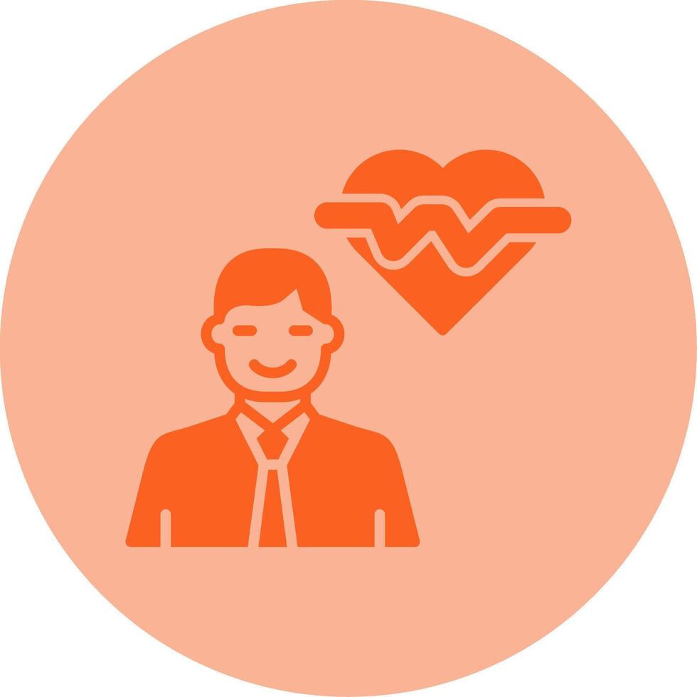 Cardiologist Dual Tone Circle Icon vector