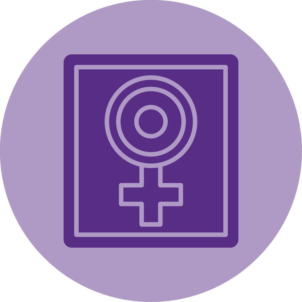 Girl Power Dual Tone Circle Icon vector