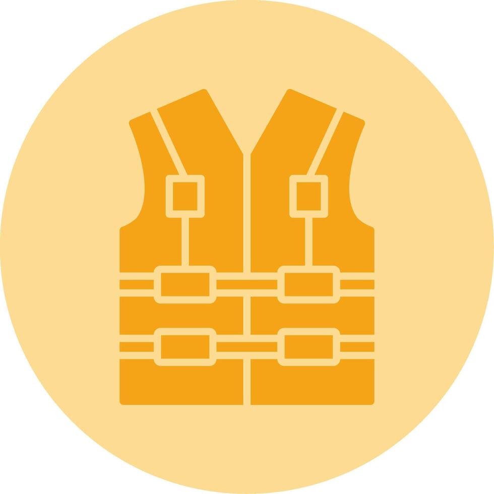 Life Jacket Dual Tone Circle Icon vector