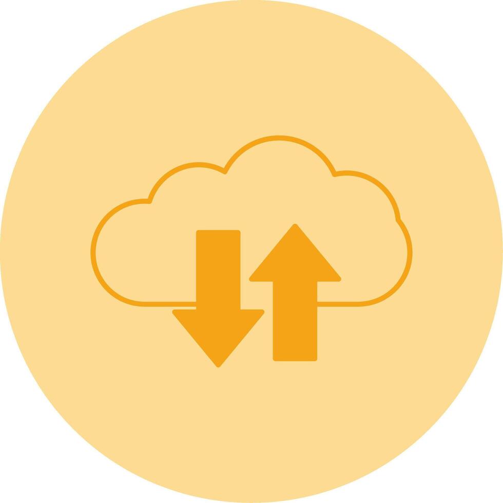 Cloud Upload And Download Dual Tone Circle Icon vector