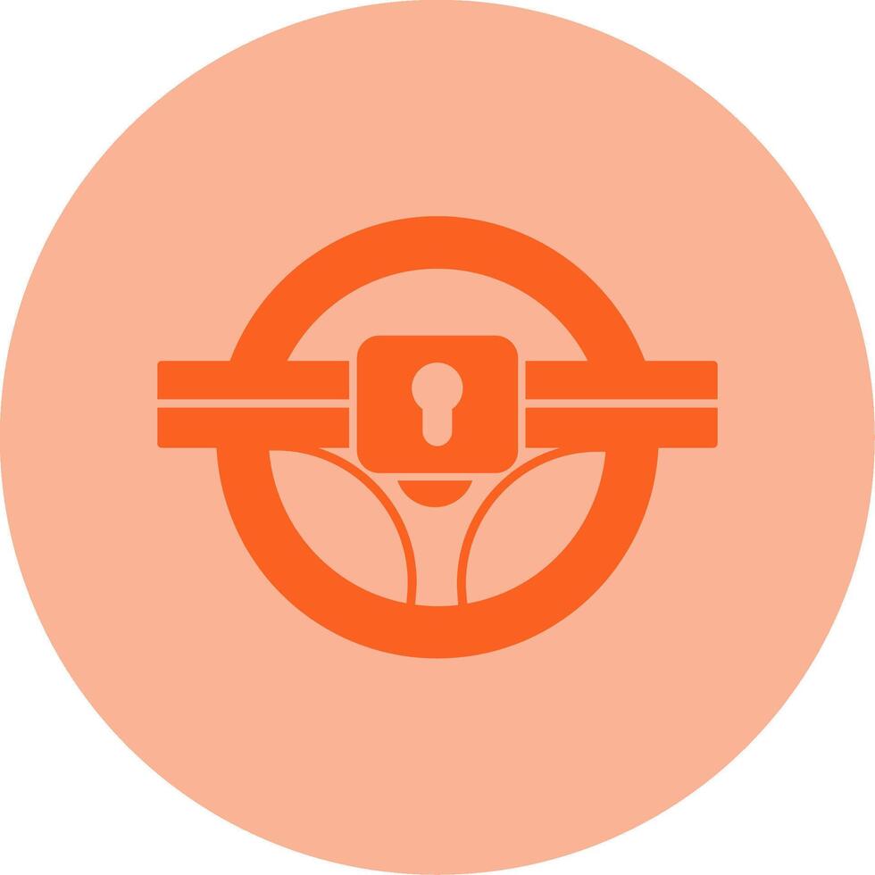 Steering Wheel Dual Tone Circle Icon vector