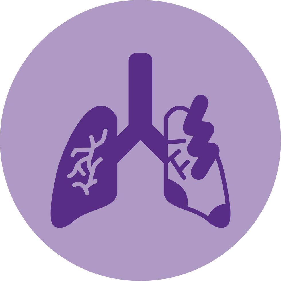Lungs Pain Dual Tone Circle Icon vector