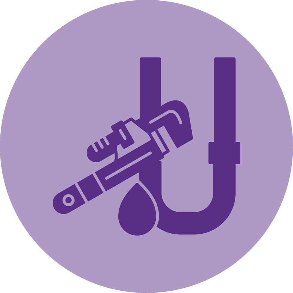 Pipe Repair Dual Tone Circle Icon vector