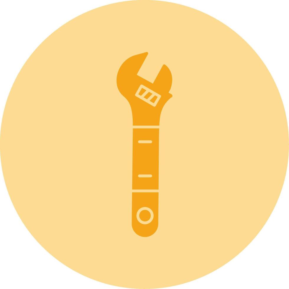 Adjustable Wrench Dual Tone Circle Icon vector