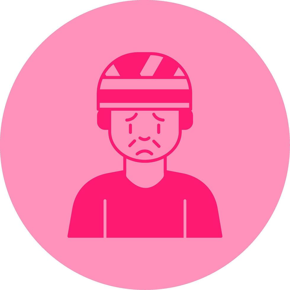 Head Injury Dual Tone Circle Icon vector