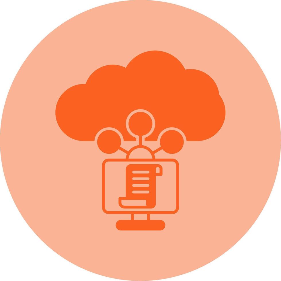 Cloud Service Dual Tone Circle Icon vector