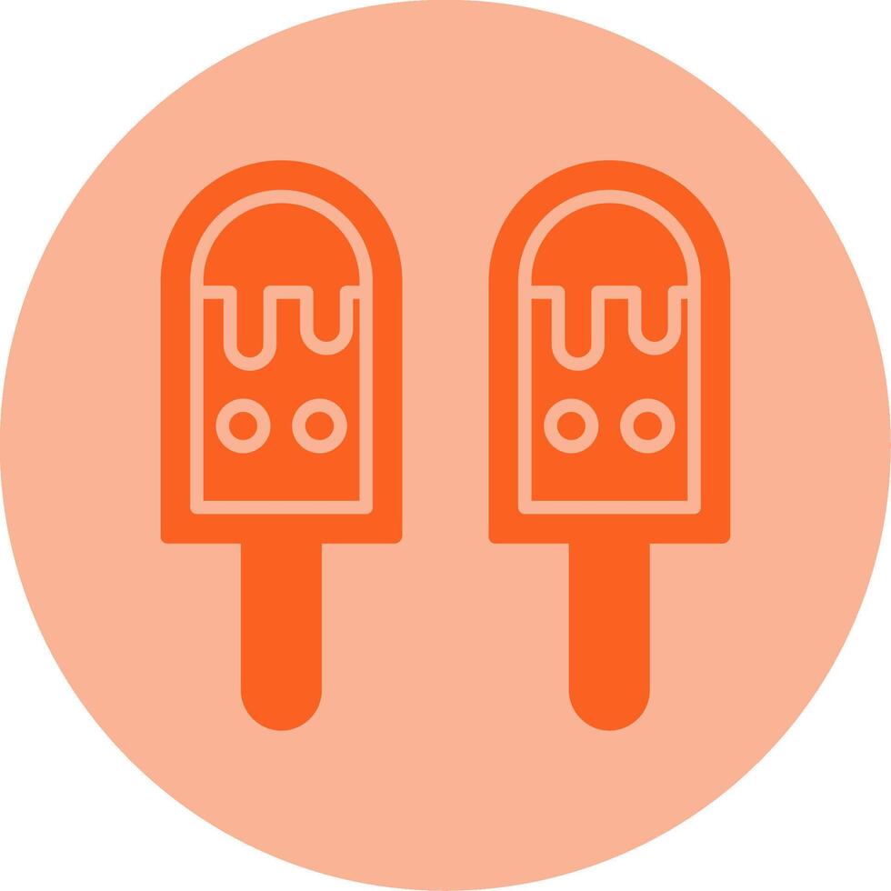 Ice Cream Dual Tone Circle Icon vector
